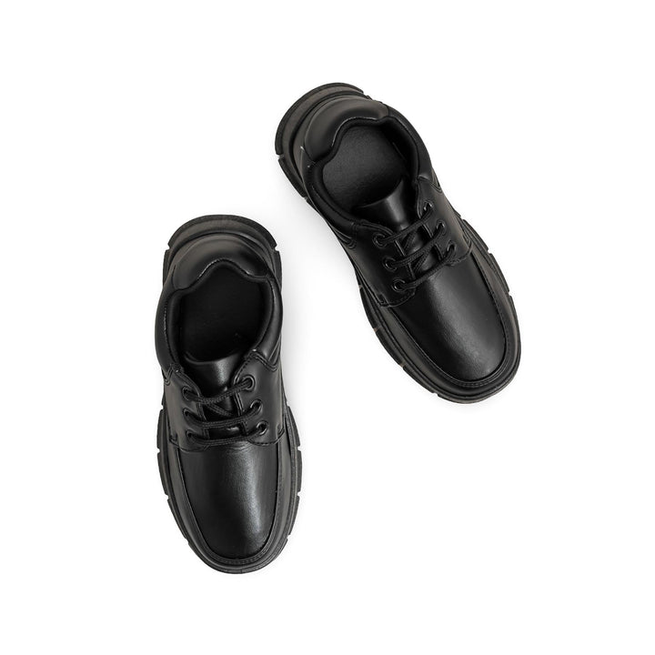 Boys Black Lace Up School Shoes SK1112