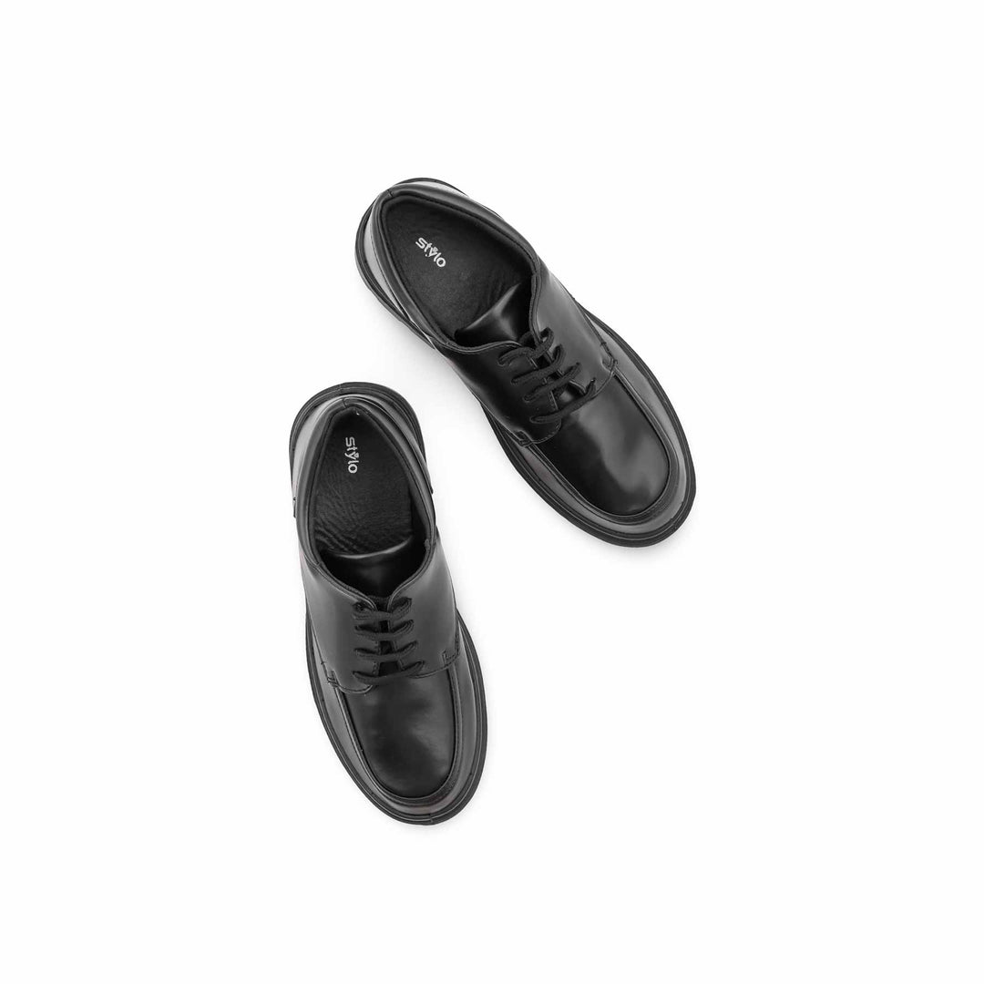 Boys Black School Shoes SK1116