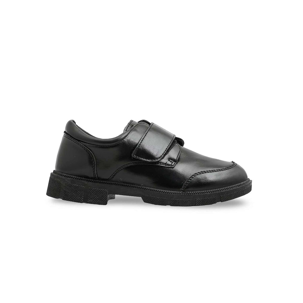 Boys Black Velcro Strap School Shoes SK1118