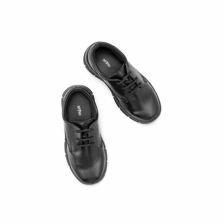 Boys Black Lace Up School Shoes SK1119