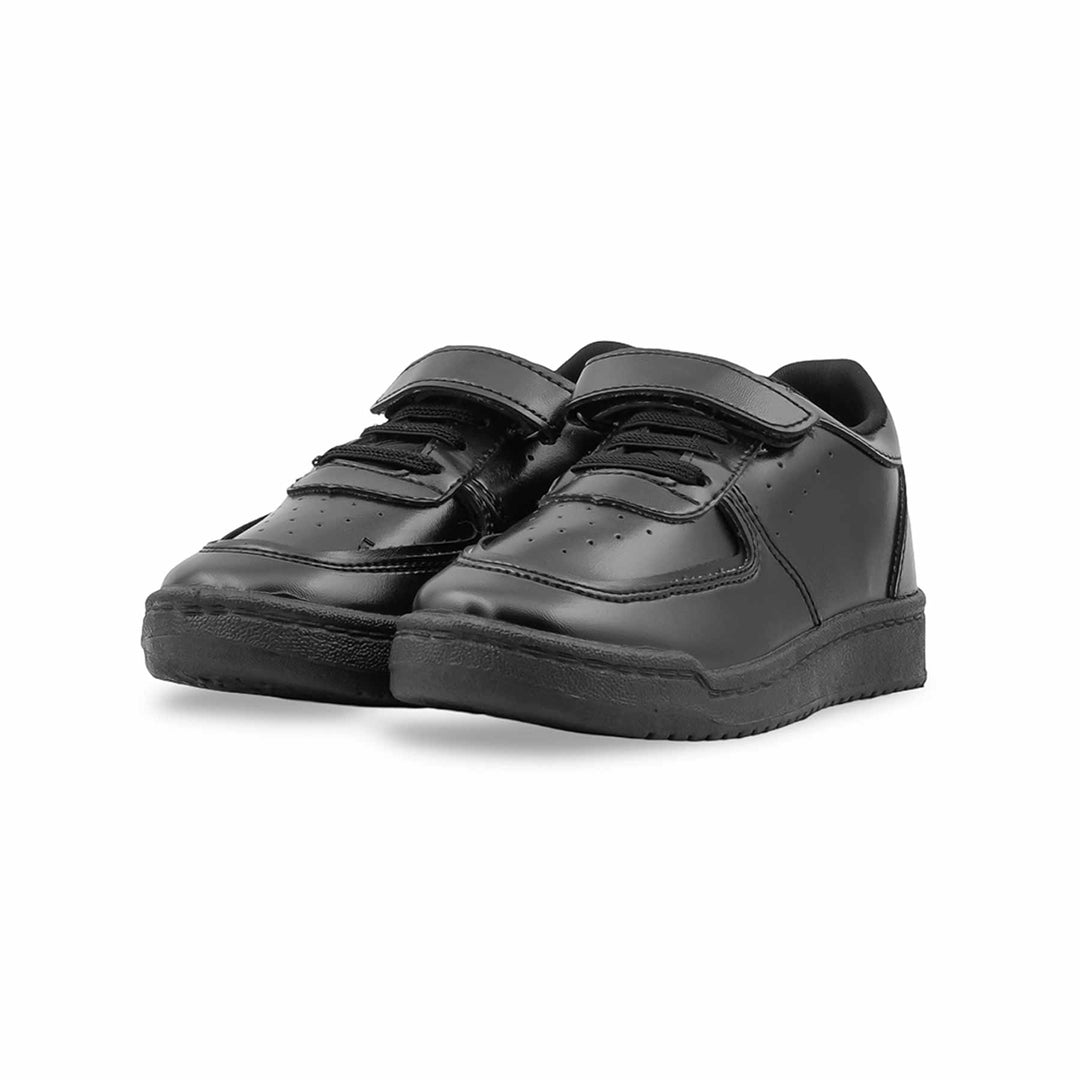 Boys Black Velcro Strap School Shoes SK1122
