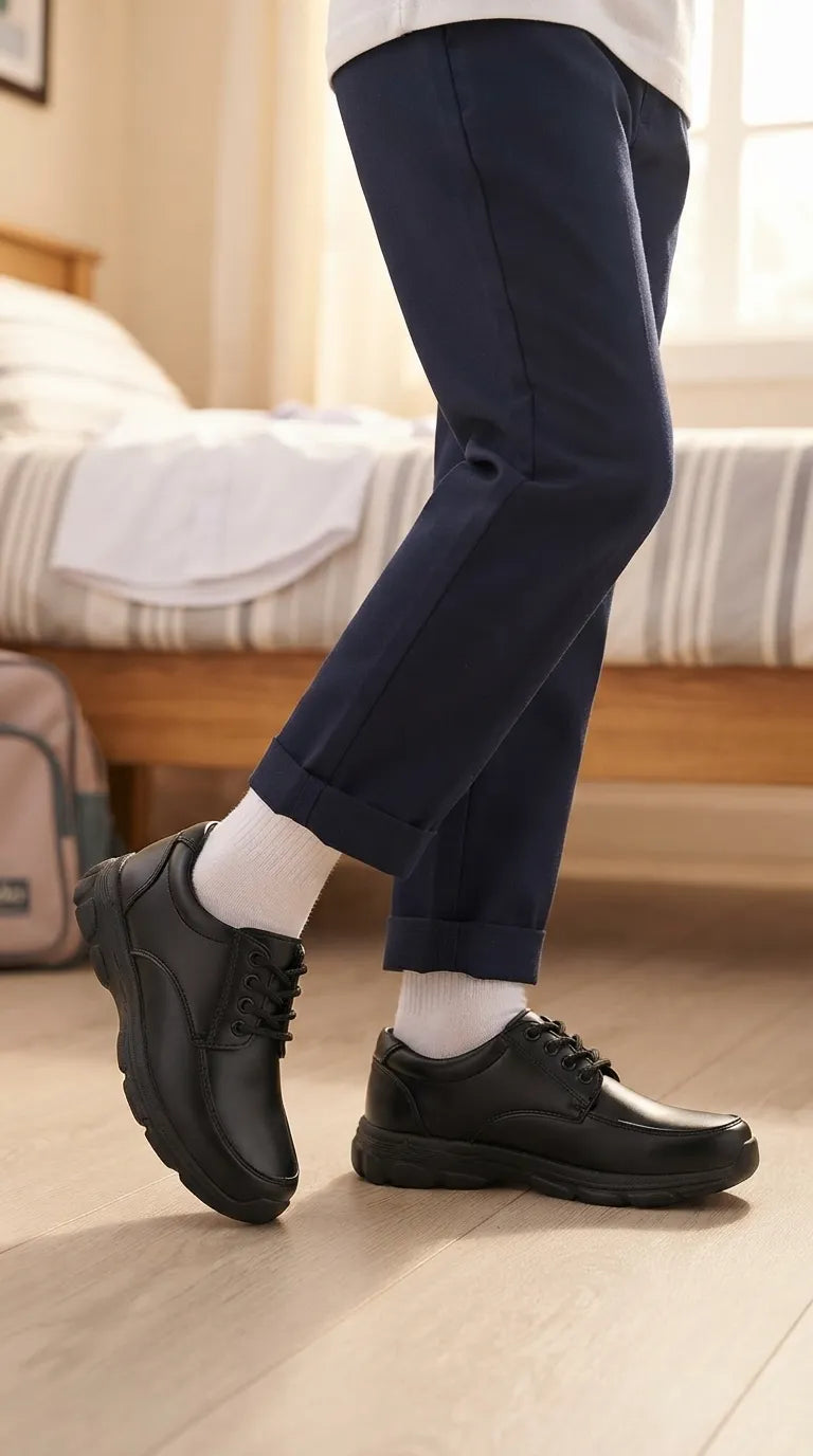 Boys Black Lace Up School Shoes SK1125