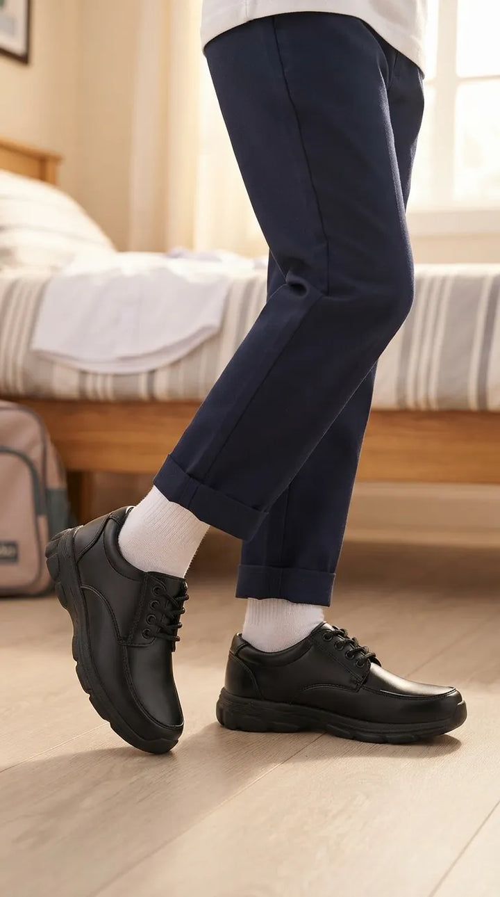 Boys Black Lace Up School Shoes SK1125