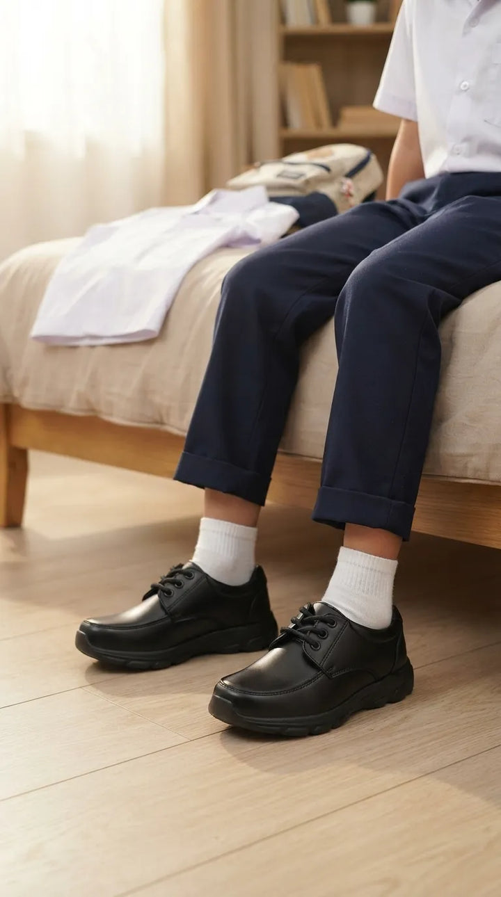 Boys Black Lace Up School Shoes SK1125