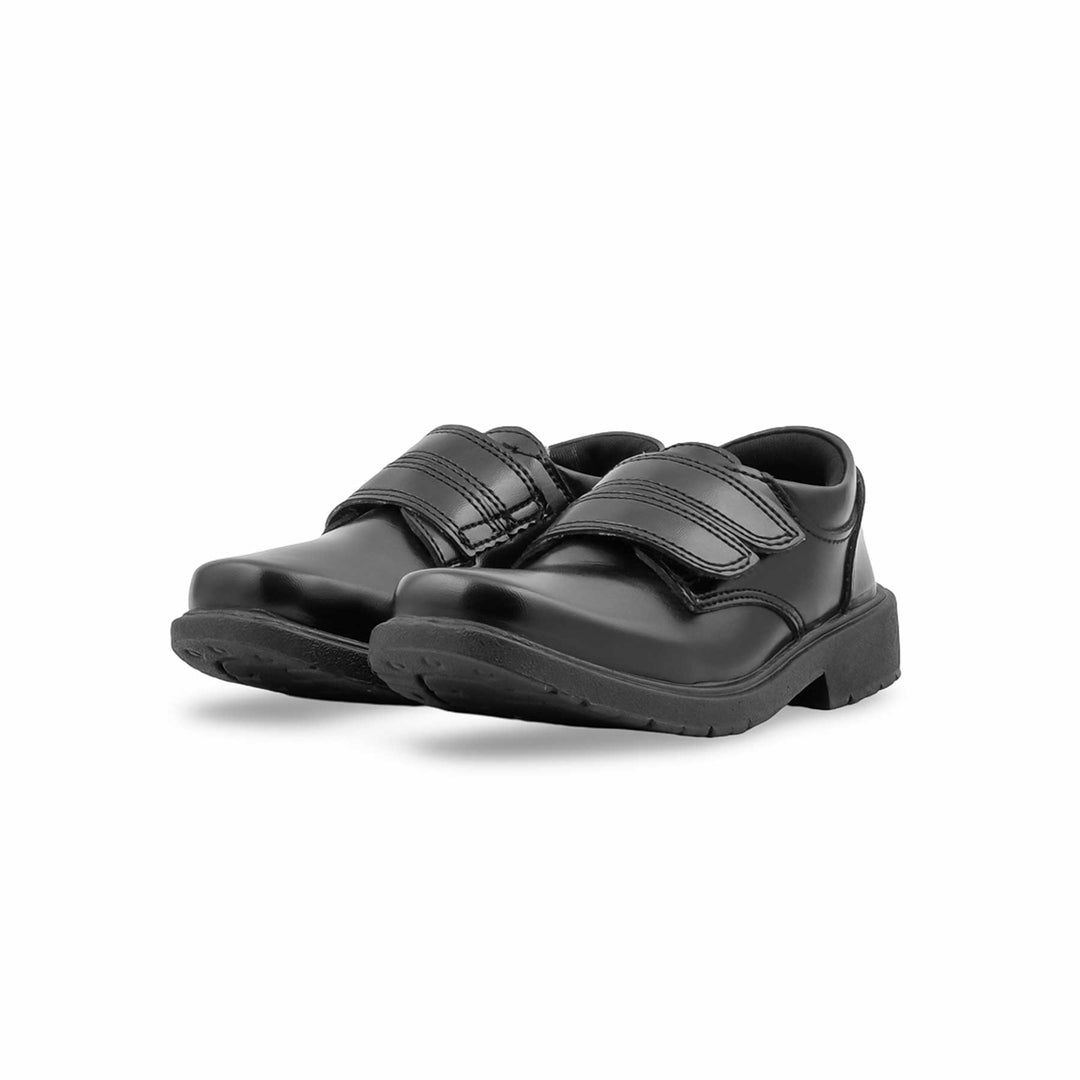 Boys Black Dual Strap School Shoes SK1132