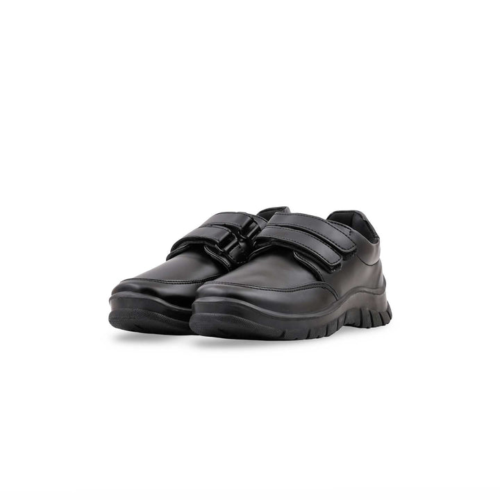Boys Black Dual Strap School Shoes SK1135