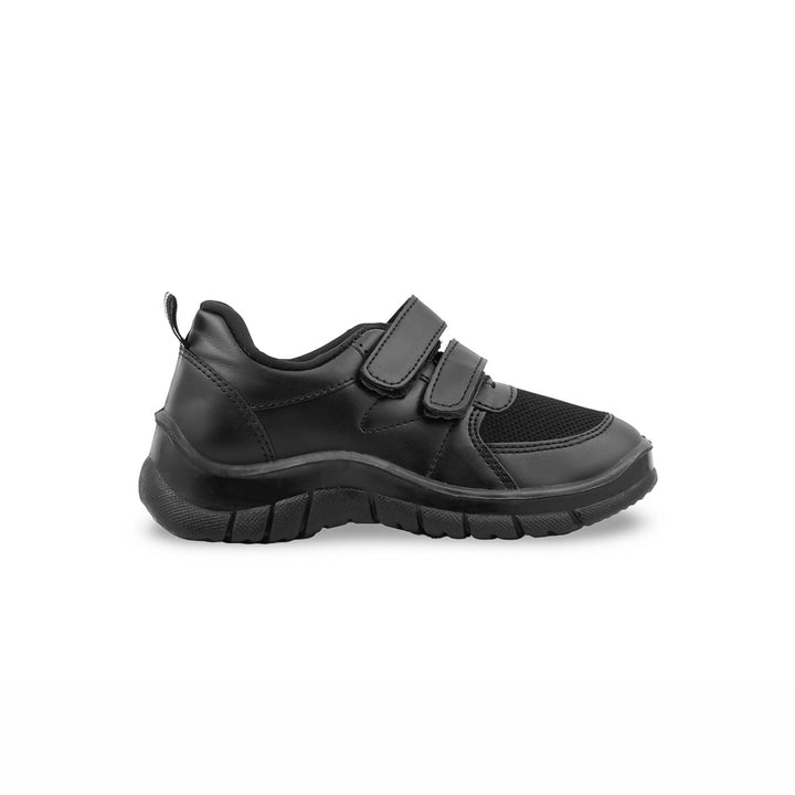 Boys Black Dual Strap School Shoes SK1138