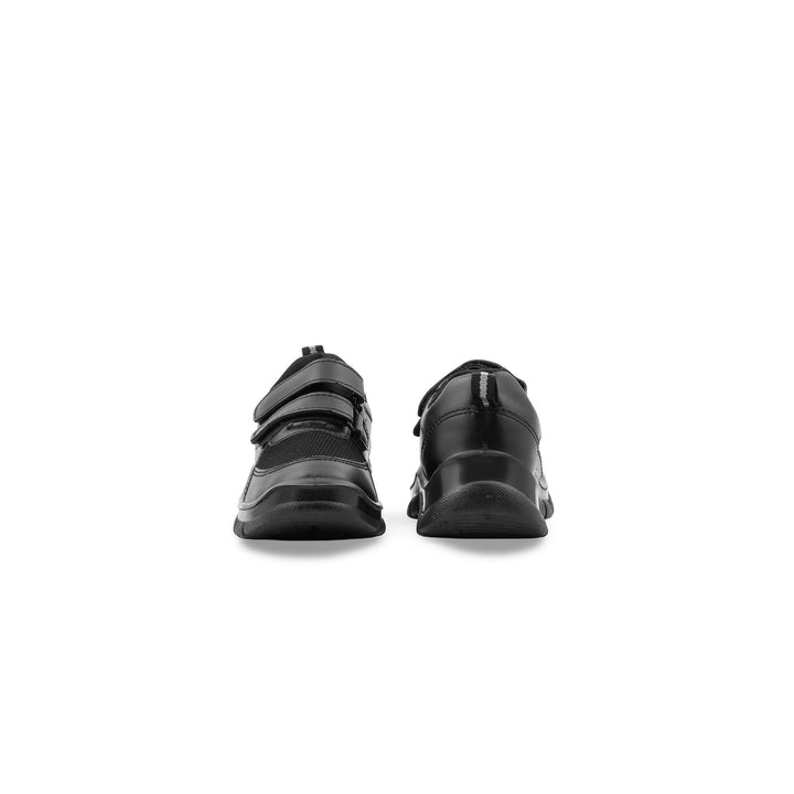 Boys Black Dual Strap School Shoes SK1138
