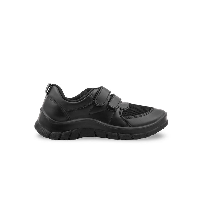 Boys Black Dual Strap School Shoes SK1139