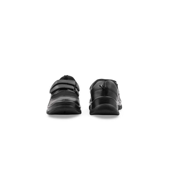 Boys Black Dual Strap School Shoes SK1139