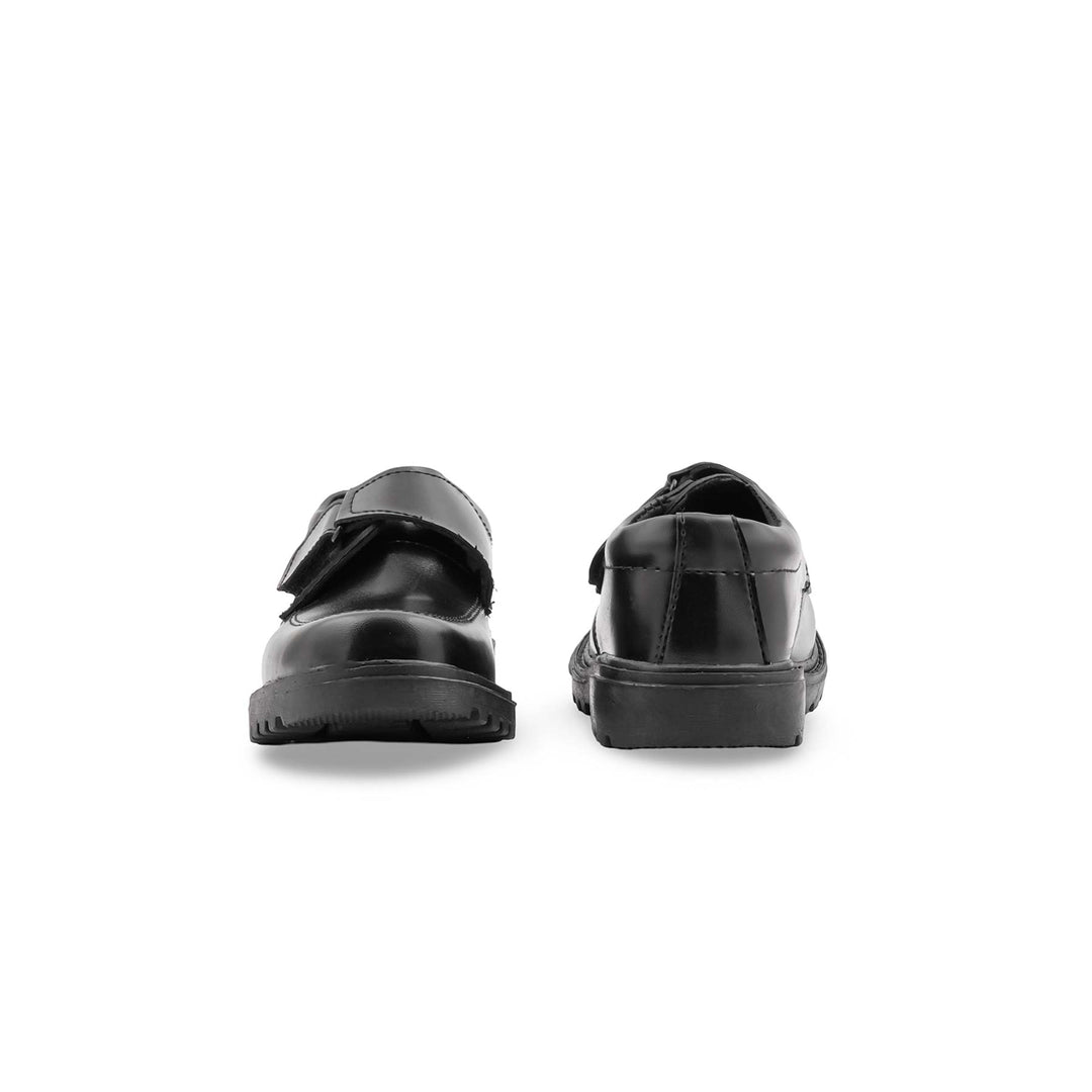 Boys Black Velcro Strap School Shoes SK1148