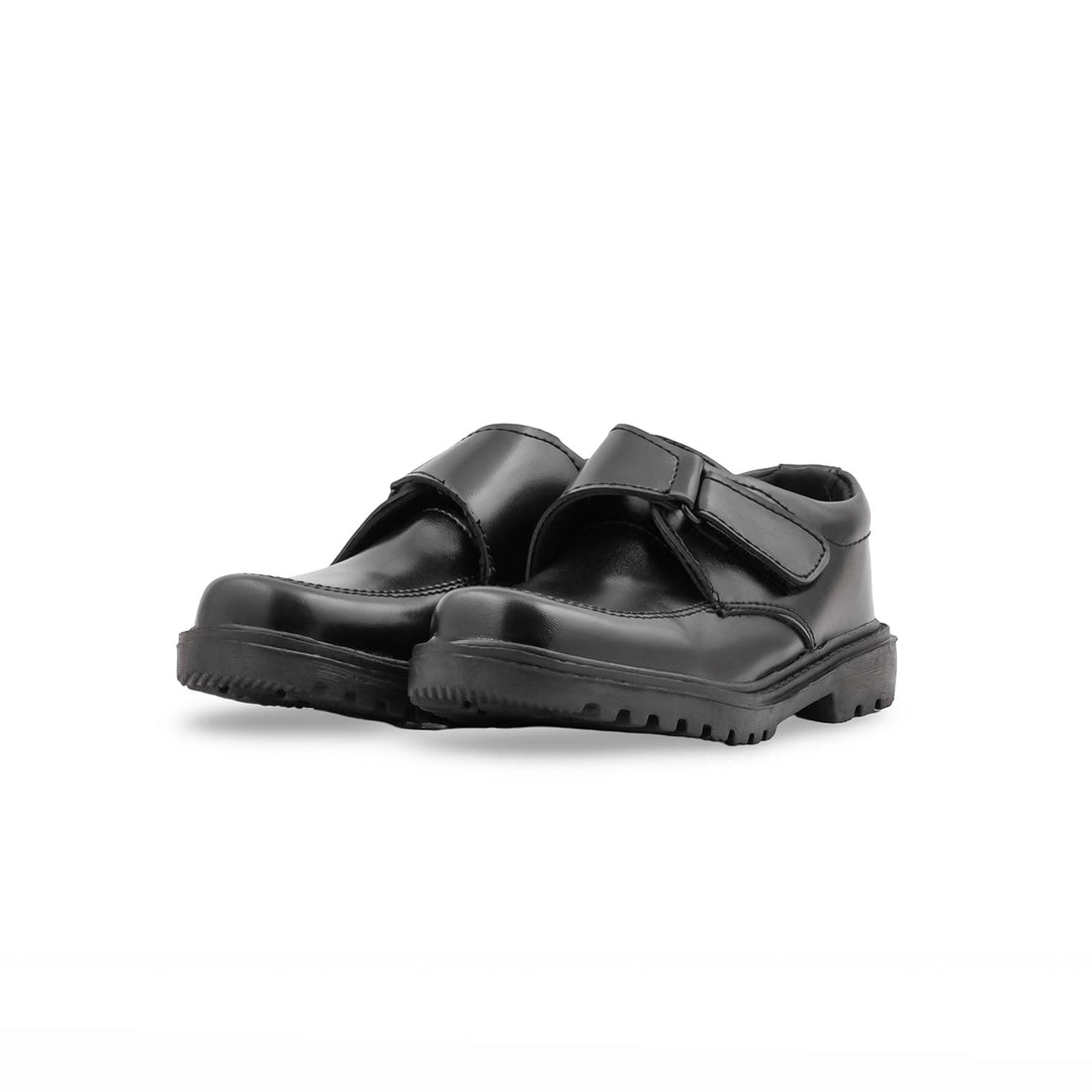 Boys Black Velcro Strap School Shoes SK1148
