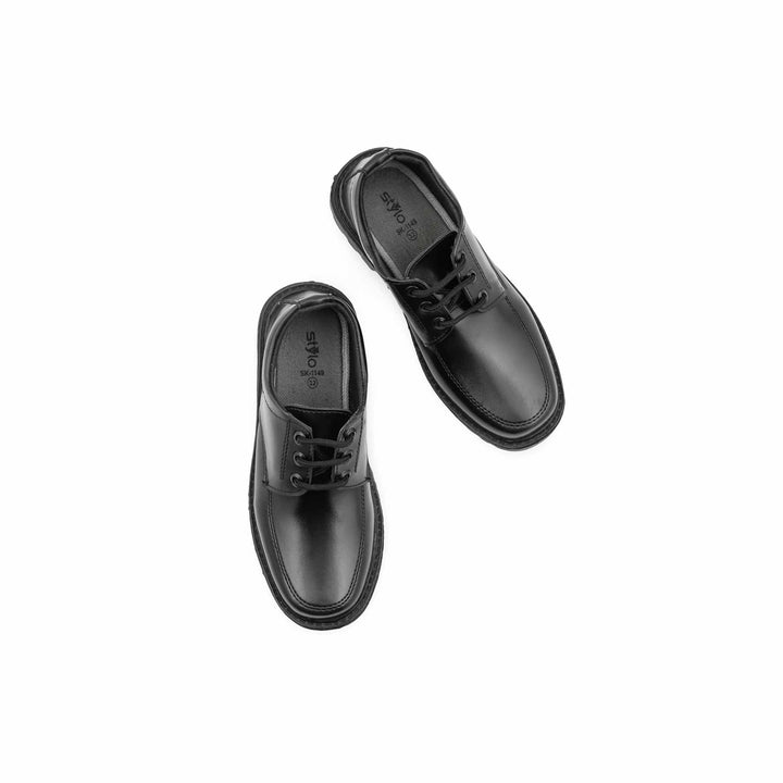 Boys Black Lace Up School Shoes SK1149