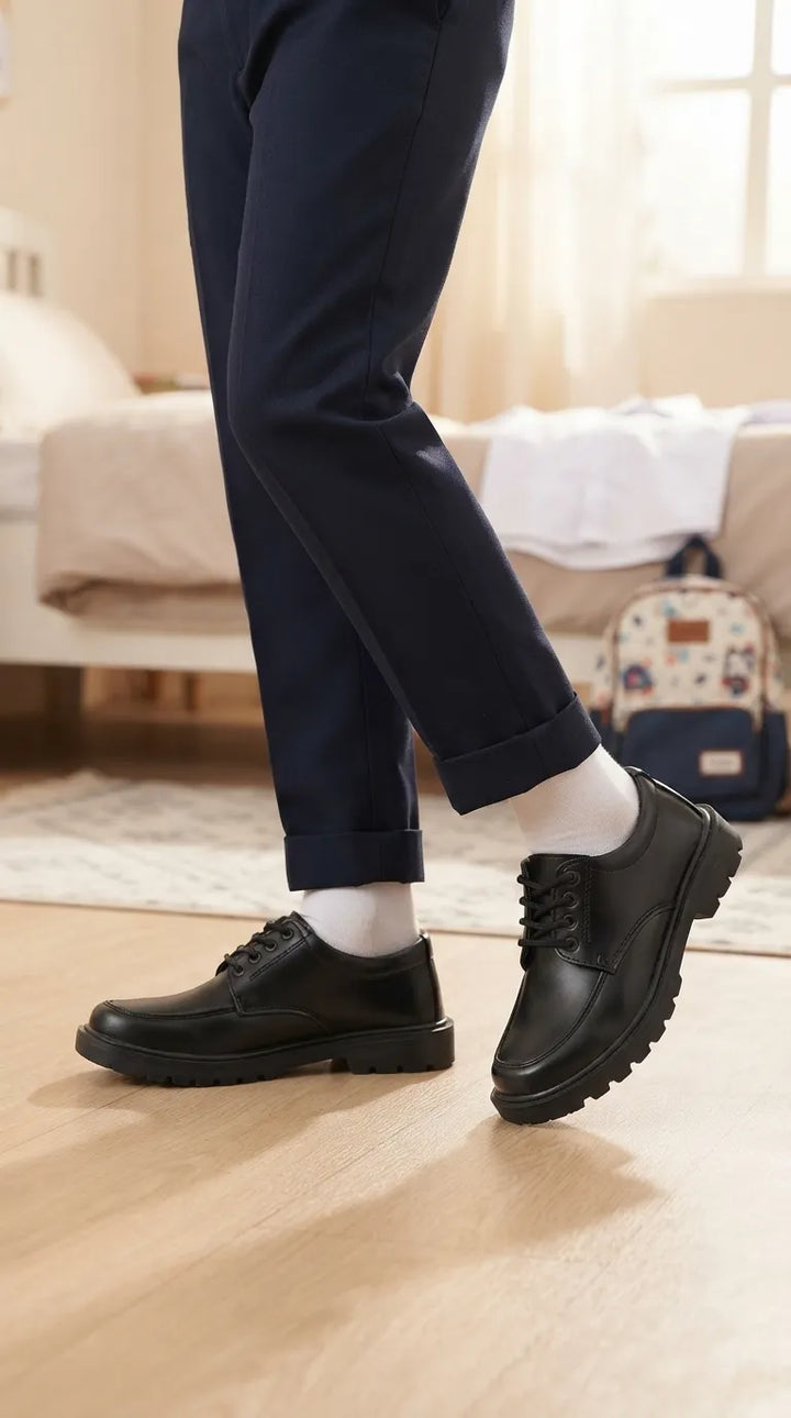 Boys Black Lace Up School Shoes SK1149