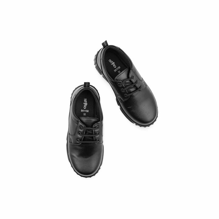 Boys Black Lace Up School Shoes SK1150