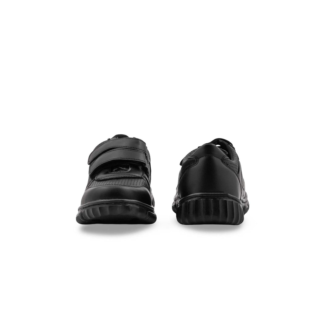 Boys Black Dual Strap School Shoes SK1151