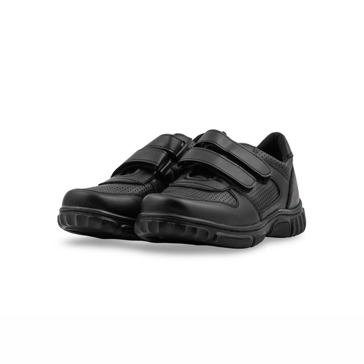 Boys Black Dual Strap School Shoes SK1151