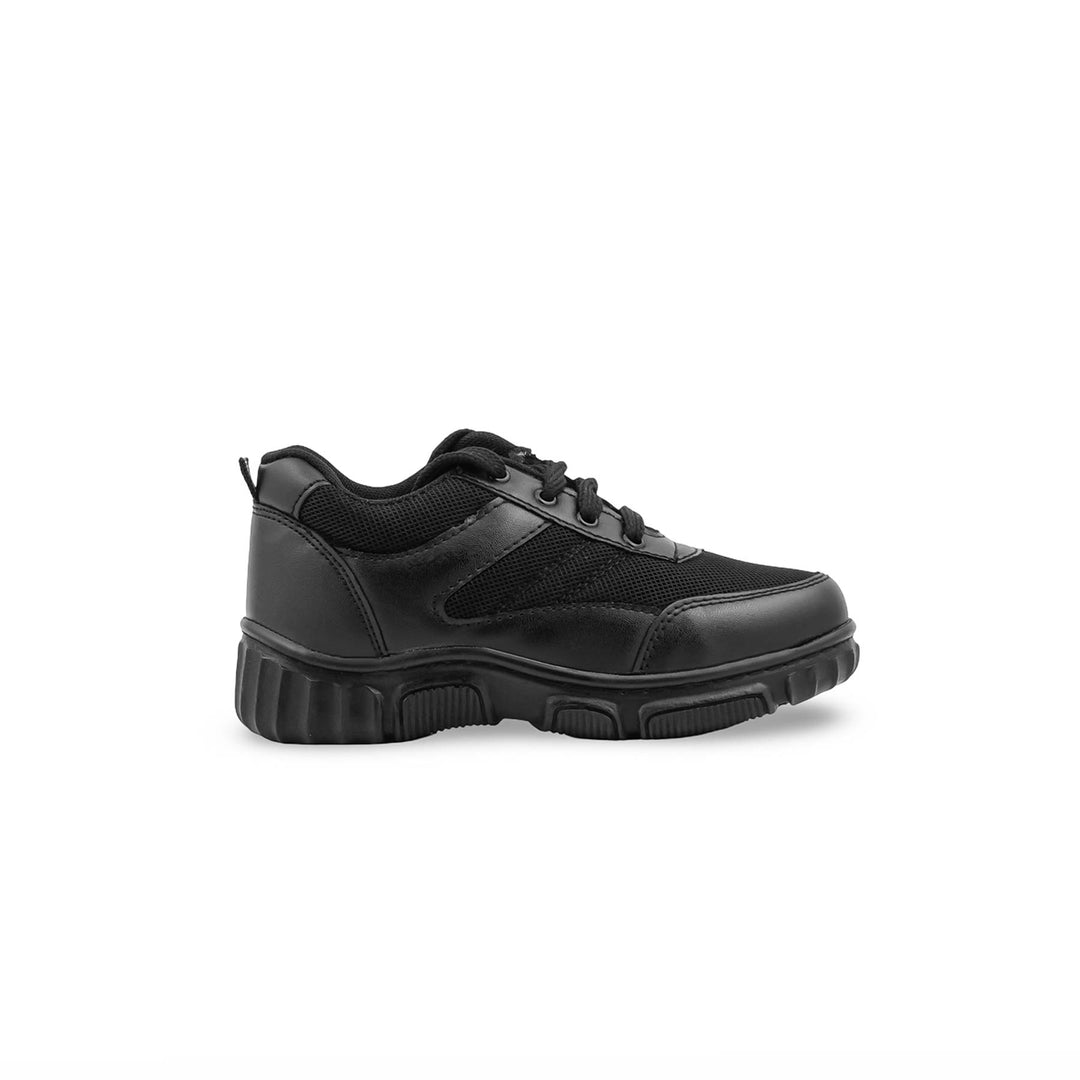 Boys Black Lace Up School Shoes SK1152