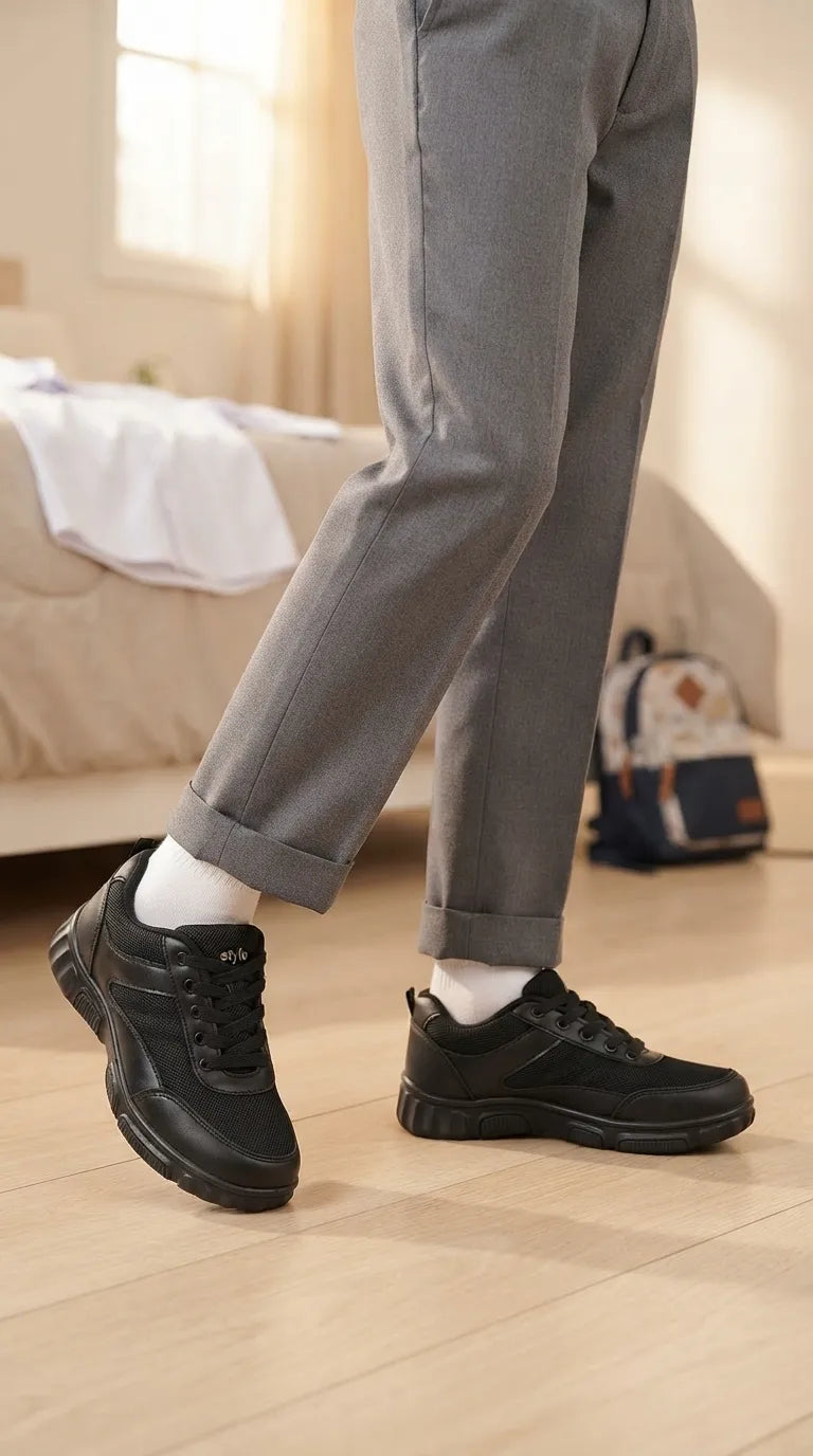Boys Black Lace Up School Shoes SK1152