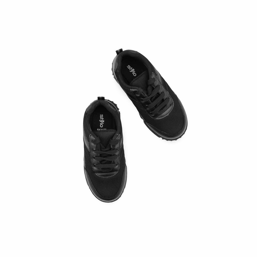 Boys Black Lace Up School Shoes SK1152