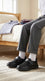 Boys Black Velcro Strap School Shoes SK1155