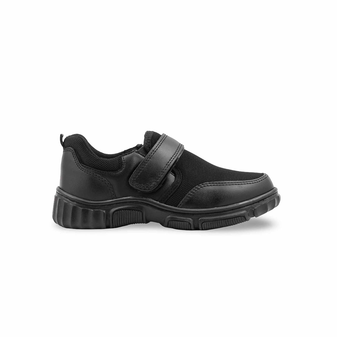 Boys Black Velcro Strap School Shoes SK1155