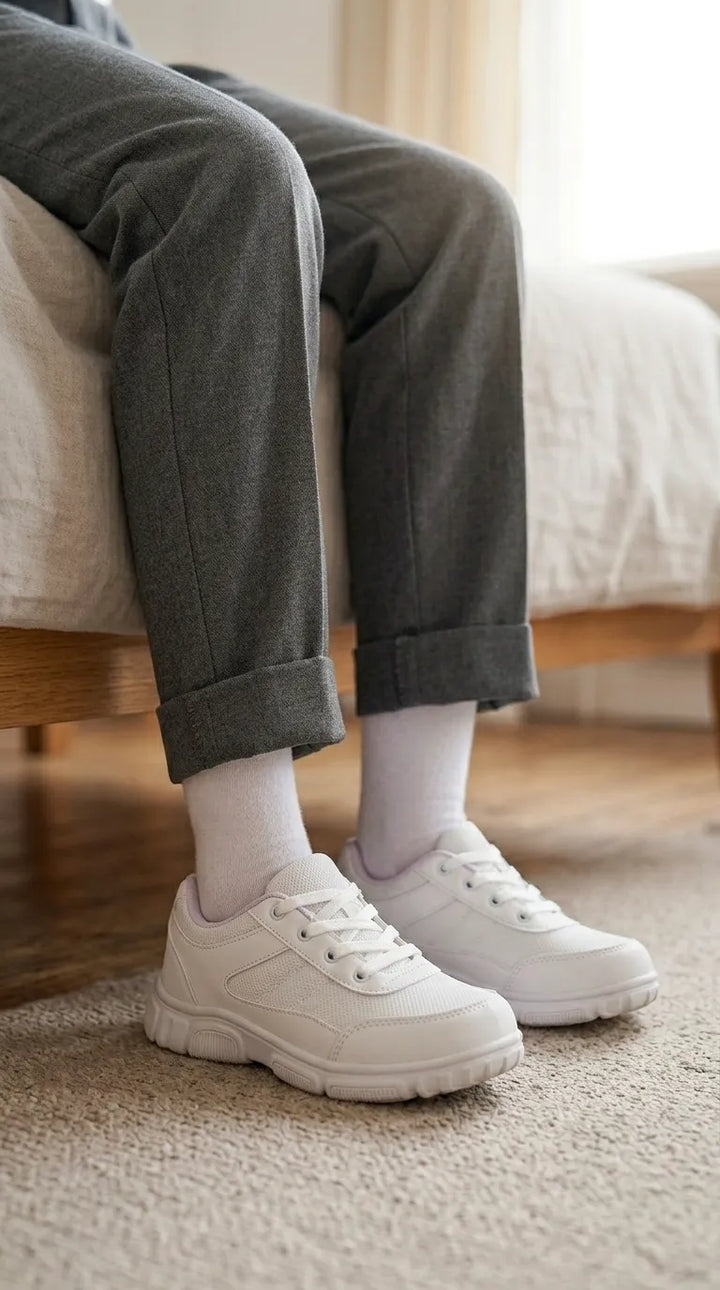 Boys White Sports School Shoes SK1156