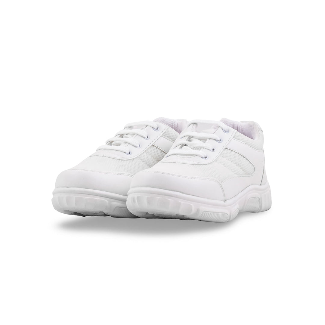 Boys White Sports School Shoes SK1156
