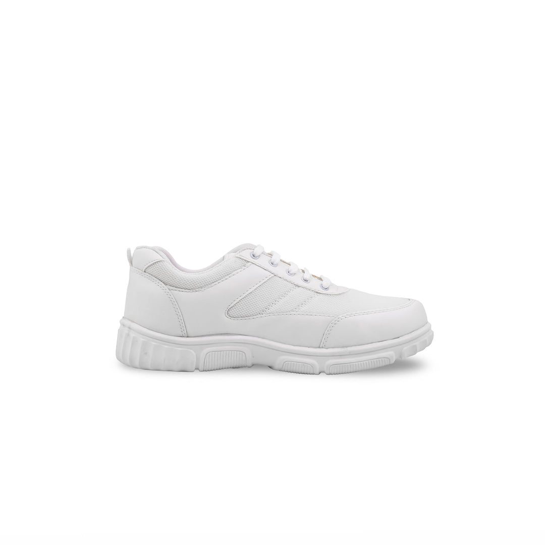 Boys White Sports School Shoes SK1157