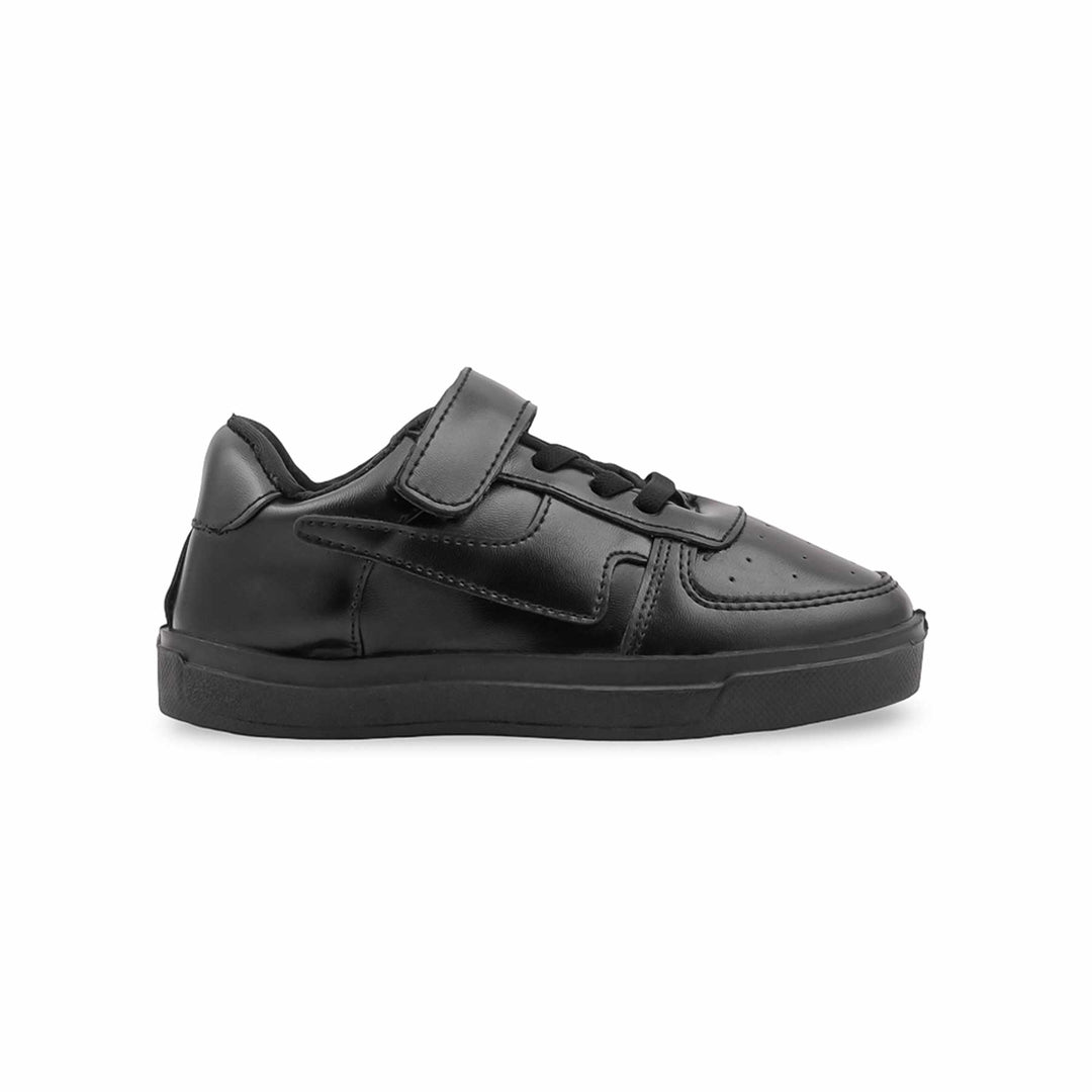 Boys Black Velcro Strap School Shoes SK1158