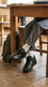 Boys Black Velcro Strap School Shoes SK1158