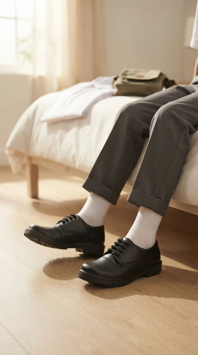 Boys Black Lace Up School Shoes SK1162