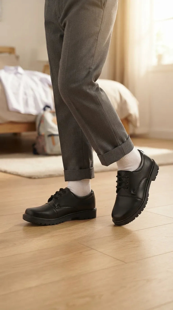 Boys Black Lace Up School Shoes SK1162