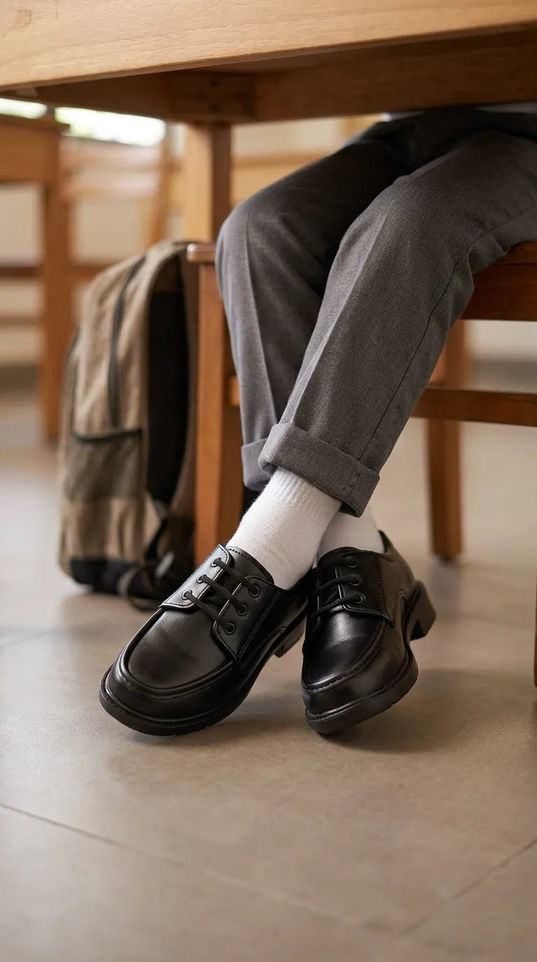 Boys Black Lace Up School Shoes SK1163