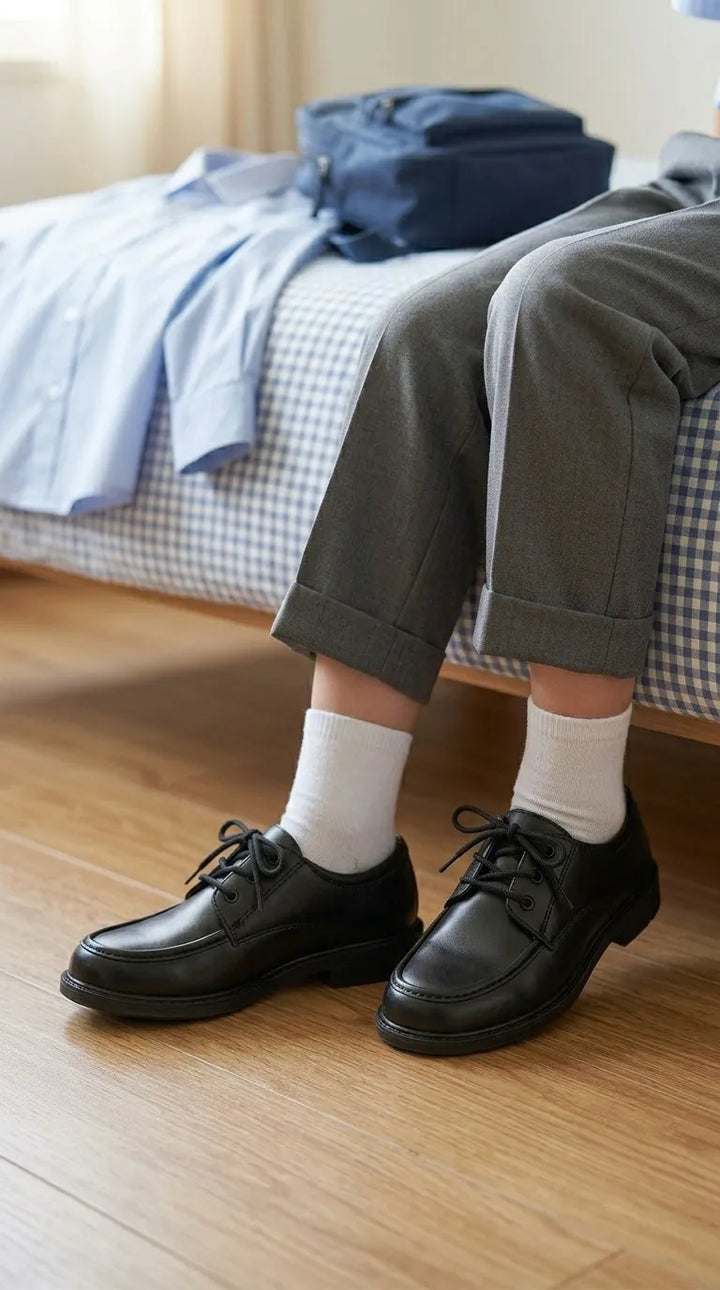 Boys Black Lace Up School Shoes SK1164