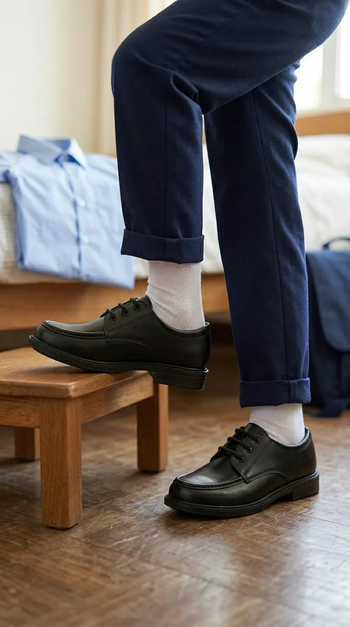 Boys Black Lace Up School Shoes SK1164