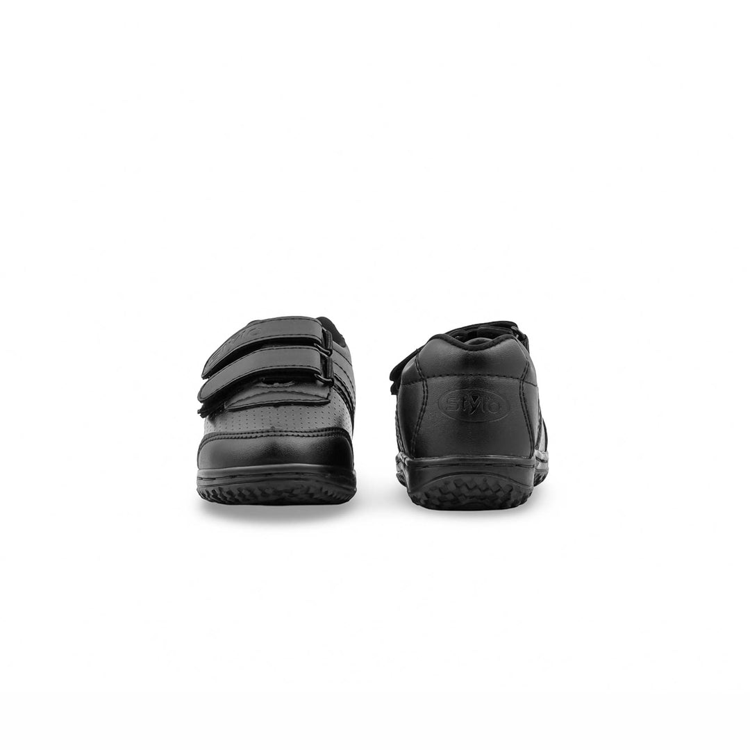 Boys Black Dual Strap School Shoes SK1166