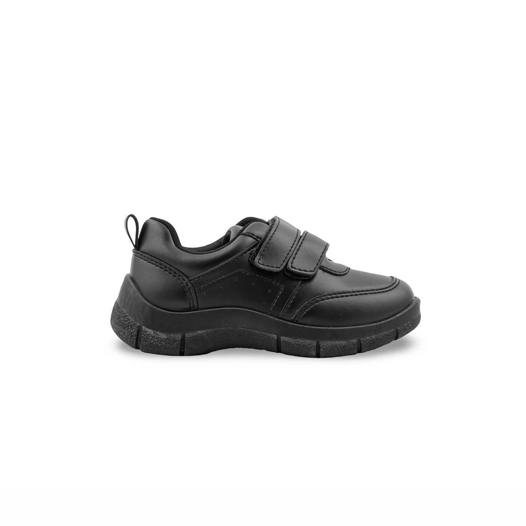 Boys Black Dual Strap School Shoes SK1171