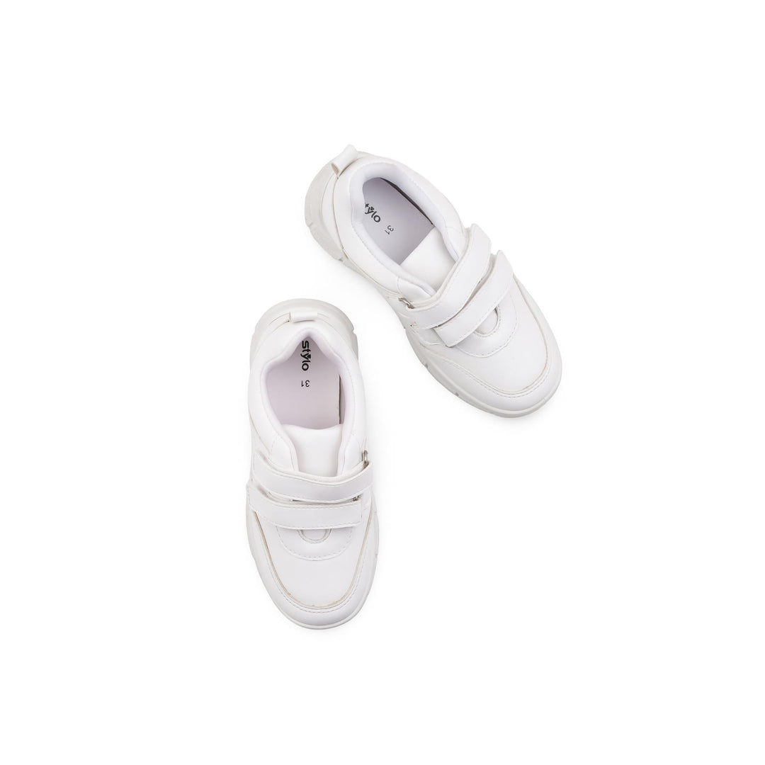Boys White Sports School Shoes SK1171