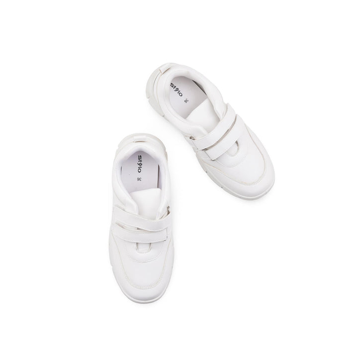 Boys White Sports School Shoes SK1172
