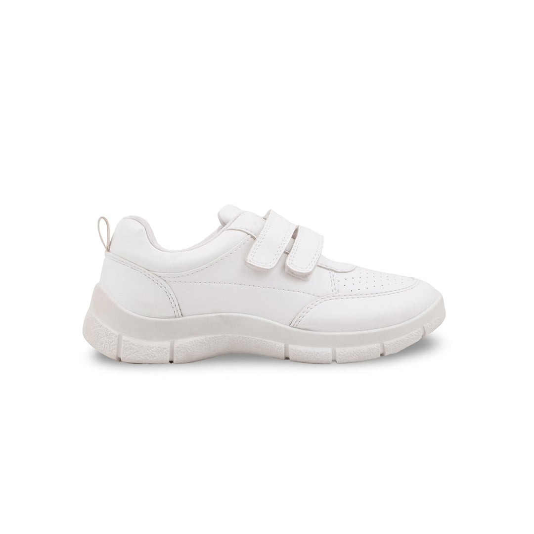 Boys White Sports School Shoes SK1174