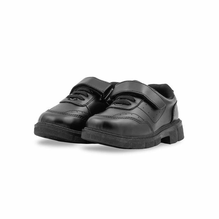 Boys Black Velcro Strap School Shoes SK1175
