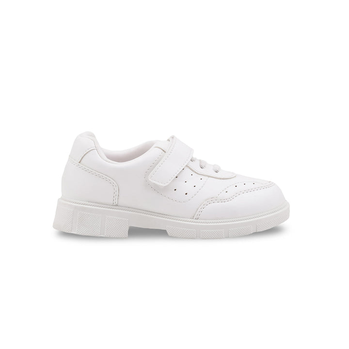 Boys White Sports School Shoes SK1175