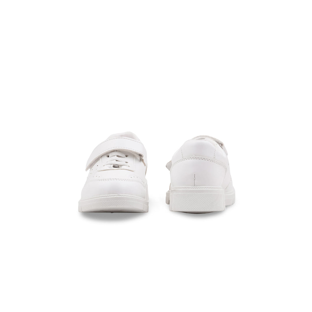 Boys White Sports School Shoes SK1175