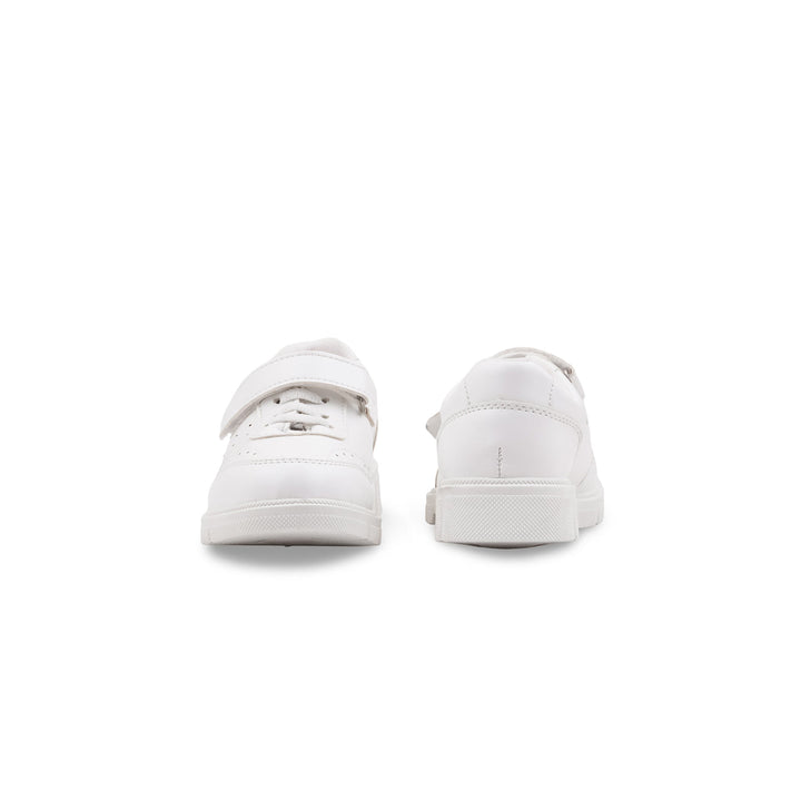Boys White Sports School Shoes SK1175