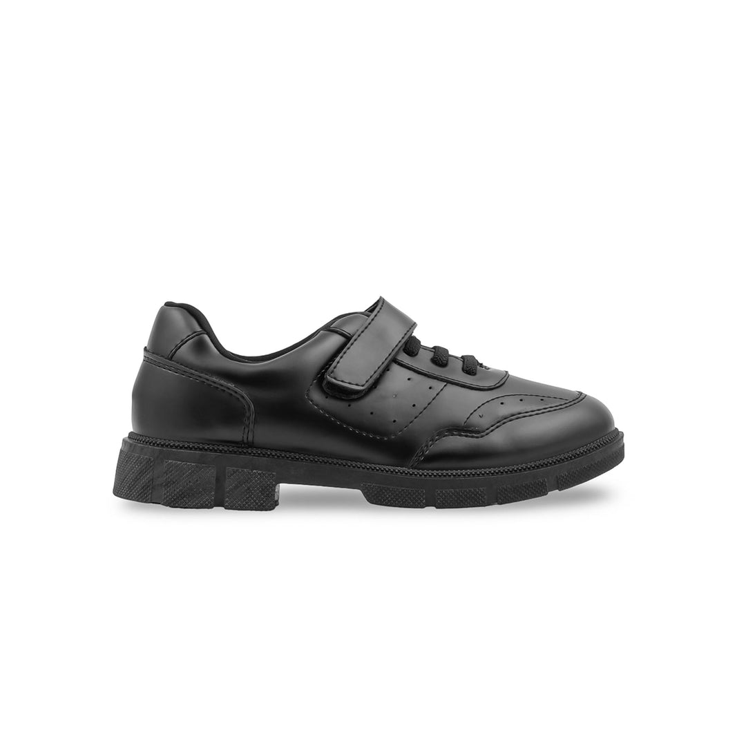 Boys Black Velcro Strap School Shoes SK1176