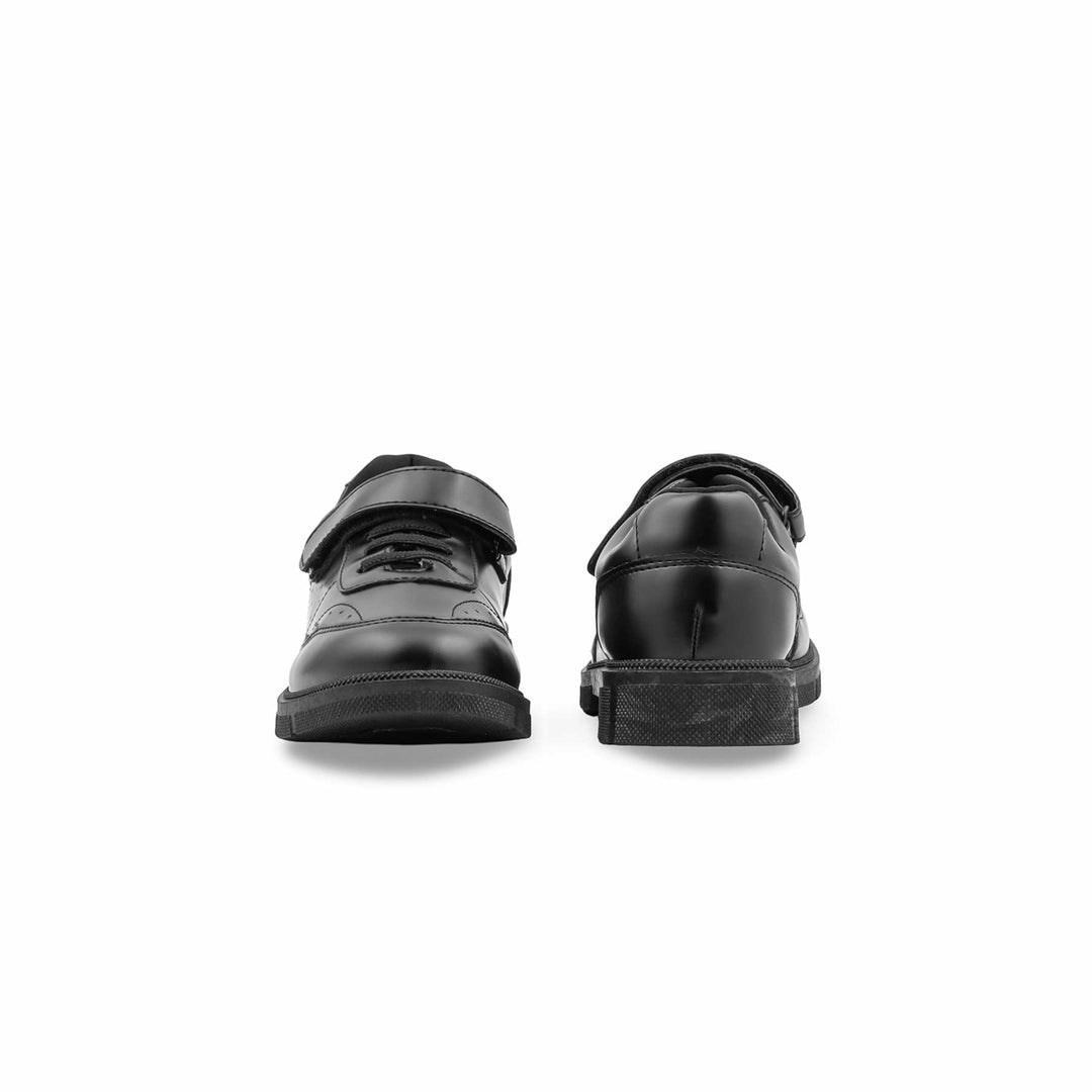 Boys Black Velcro Strap School Shoes SK1176
