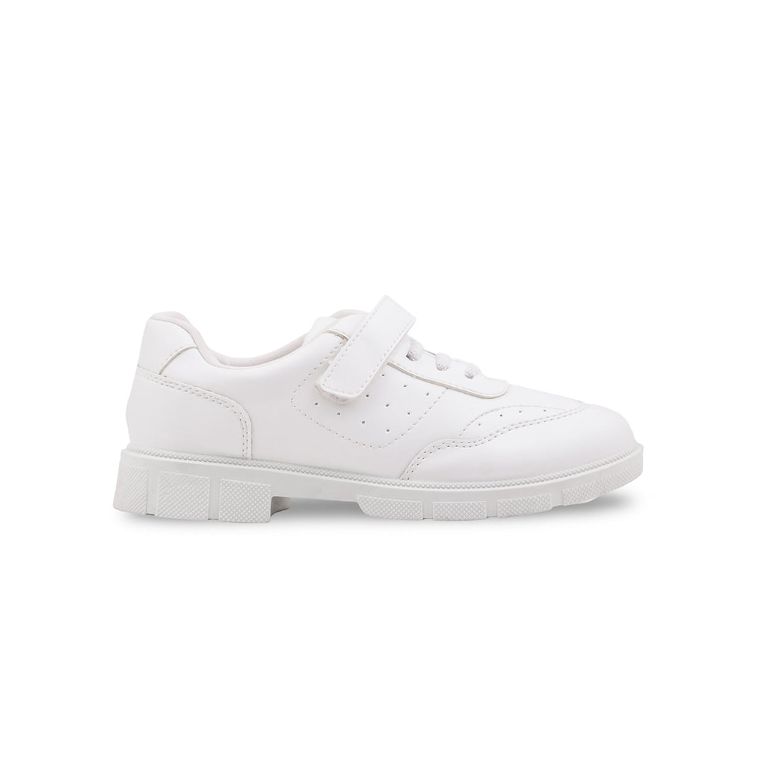 Boys White Sports School Shoes SK1176