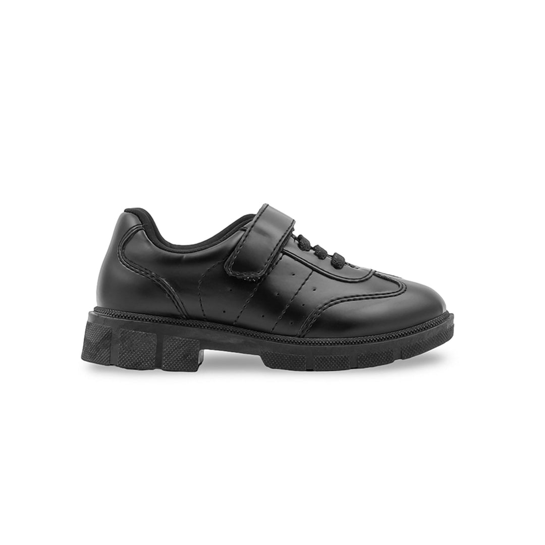 Boys Black Velcro Strap School Shoes SK1177