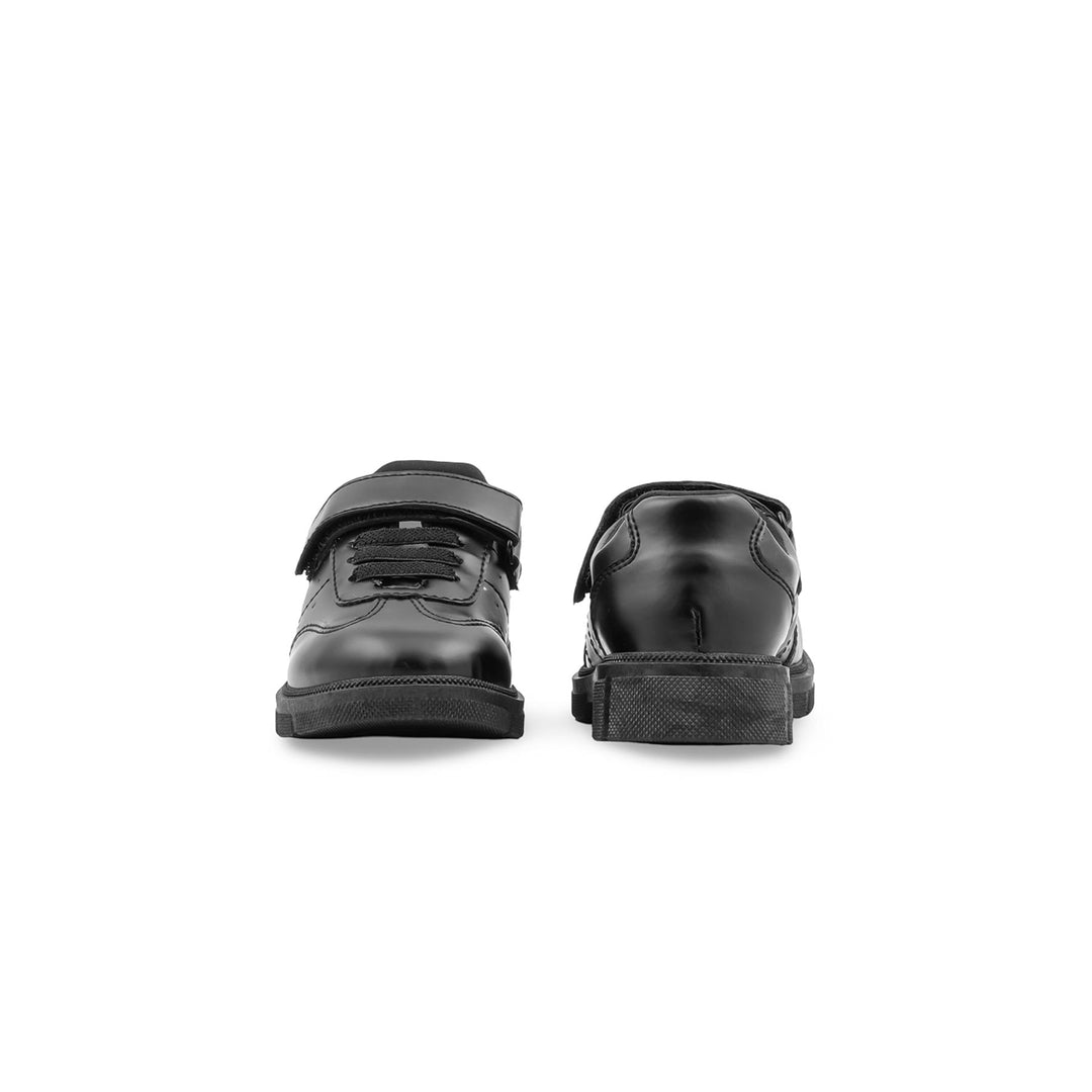 Boys Black Velcro Strap School Shoes SK1177